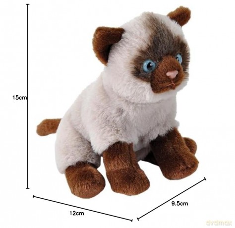 Wild Republic Pocketkins Eco Siamese Cat, Stuffed Animal, 5 Inches, Plush Toy, Made from Recycled Materials, Eco Friendly
