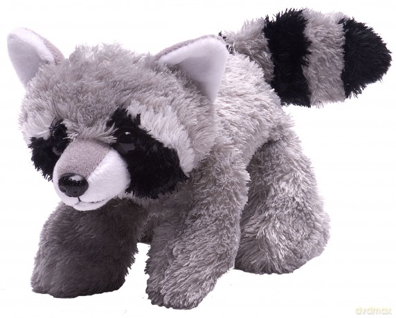 Wild Republic Raccoon Plush, Stuffed Animal, Plush Toy, Gifts for Kids, Hug'Ems 7 Inches