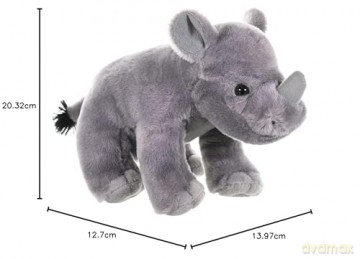 Wild Republic Rhino Baby Plush Soft Toy, Cuddlekins Cuddly Toys, Gifts for Kids 20cm
