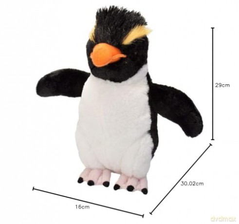 Wild Republic Rockhopper Penguin Plush Soft Toy, Cuddlekins Cuddly Toys, Gifts for Kids, Black/White, 30 cm