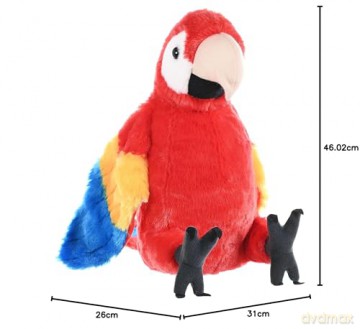 Wild Republic Scarlet Macaw Plush Soft Toy, Cuddlekins Cuddly Toys, Gifts for Kids 30 cm
