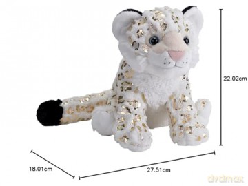 Wild Republic Snow Leopard, Foilkins, Stuffed Animal, 12 inches, Gift for Kids, Plush Toy, Fill is Spun Recycled Water Bottles
