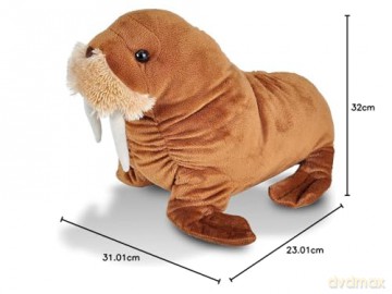 Wild Republic Walrus Plush Soft Toy, Cuddlekins Cuddly Toys, Gifts for Kids ,Brown,30 cm