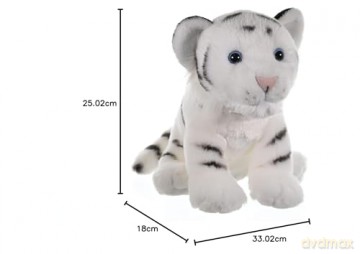 Wild Republic White Tiger Cub Plush Soft Toy, Cuddlekins Cuddly Toys, Gifts for Kids 30 cm