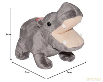 Wild Republic Wild Calls Hippo, Authentic Animal Sound, Stuffed Animal, 8 Inches, Gift for Kids, Plush Toy, Fill is Spun Recycled Water Bottles