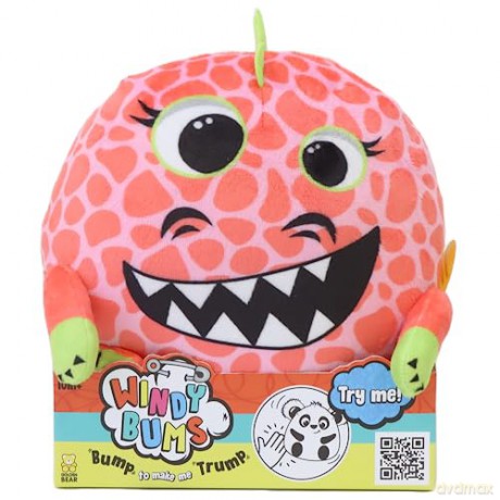 Windy Bums Dinosaur Toy, Interactive Teddy Bear. Cheeky cuddly toy that farts, giggles and wiggles, hilarious fun for everyone. Suitable from 10 months+