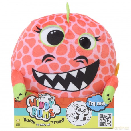 Windy Bums Dinosaur Toy, Interactive Teddy Bear. Cheeky cuddly toy that farts, giggles and wiggles, hilarious fun for everyone. Suitable from 10 months+