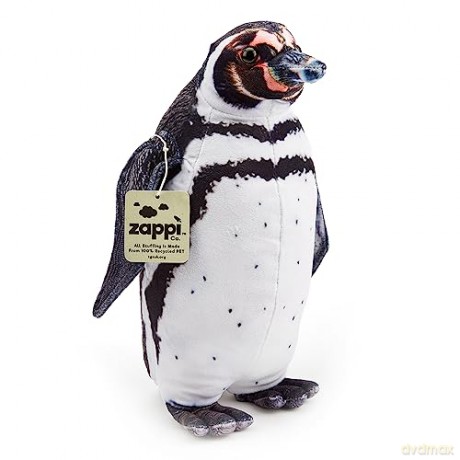Zappi Co - Childrens Realistic Soft Cuddly Plush Toy Animal - Perfect Playtime Companions for Children with Lifelike Detail Tiktok featured (30cm Height) (Humbolt Penguin)