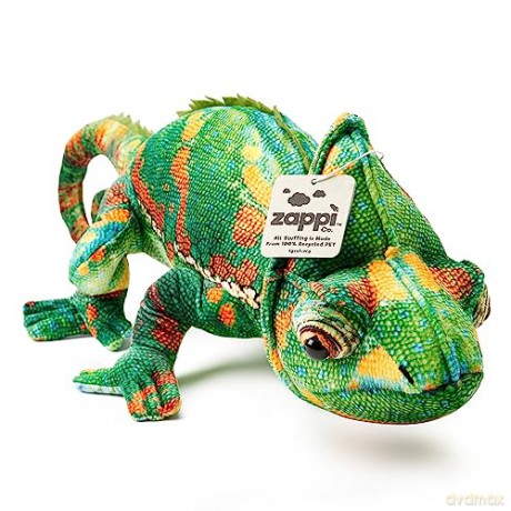 Zappi Co - Childrens Realistic Soft Cuddly Plush Toy Animal - Perfect Playtime Companions for Children with Lifelike Detail featured Tiktok (55cm Length) (Chameleon Green)
