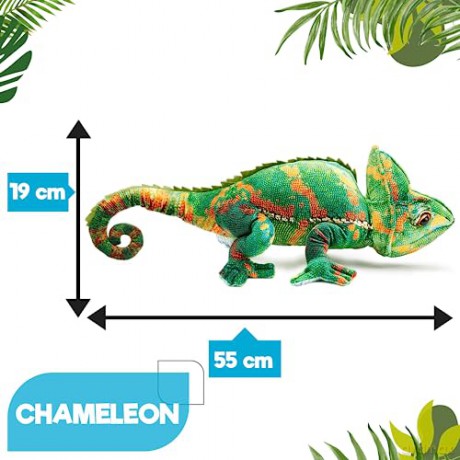 Zappi Co - Childrens Realistic Soft Cuddly Plush Toy Animal - Perfect Playtime Companions for Children with Lifelike Detail featured Tiktok (55cm Length) (Chameleon Green)