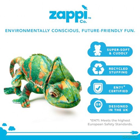 Zappi Co - Childrens Realistic Soft Cuddly Plush Toy Animal - Perfect Playtime Companions for Children with Lifelike Detail featured Tiktok (55cm Length) (Chameleon Green)