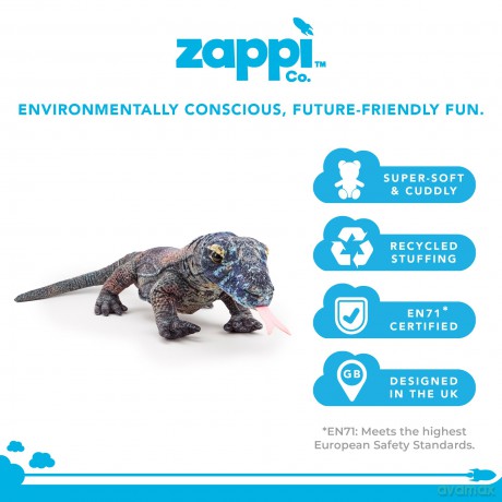 Zappi Co - Childrens Realistic Soft Cuddly Plush Toy Animal - Perfect Playtime Companions for Children with Lifelike Detail featured Tiktok (80cm Length) (Komodo Dragon)