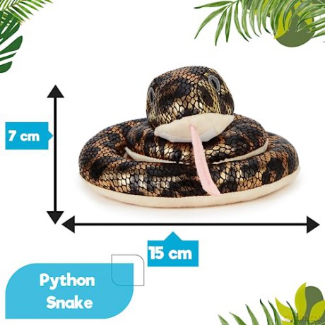 Zappi Co 2 set Childrens Stuffed Soft Cuddly Plush Snake Toy-Part of Safari Animals Collection, Perfect for Kids (50cm) (1 x Anaconda + 1 x Python Snakes)