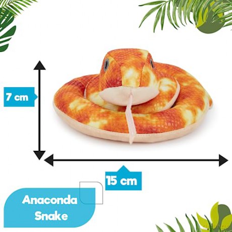 Zappi Co 2 set Childrens Stuffed Soft Cuddly Plush Snake Toy-Part of Safari Animals Collection, Perfect for Kids (50cm) (1 x Anaconda + 1 x Python Snakes)