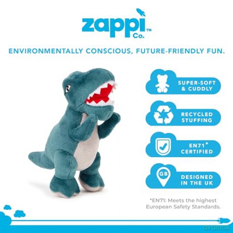 Zappi Co Childrens Soft Cuddly Plush Toy Animal - Perfect Perfect Soft Snuggly Playtime Companions for Children (12-15cm /5-6") (T-rex)