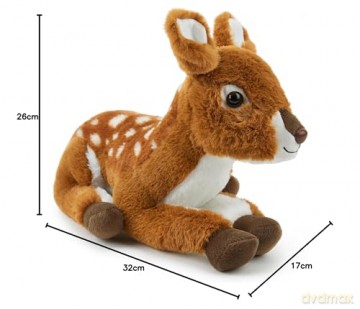 Zappi Co Deer Fawn Plush Toy (32cm) - Soft, Adorable Forest Friend, Eco-Friendly, Great for Childrens Nature Exploration, 100% Recycled