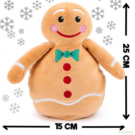 Zappi Co Gingerbread Man Plush Toy - Soft and Cuddly Christmas Gingerbread Man Decoration (25cm height), Perfect for Festive Decor, and Stocking Fillers