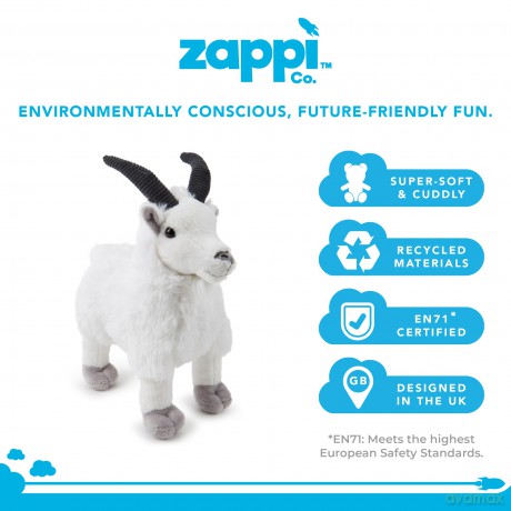 Zappi Co Goat Plush Toy (30cm) - Fun, Cuddly Farmyard Friend, Eco-Friendly, Perfect for Imaginative Play, 100% Recycled