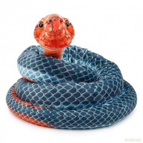 Zappi Co Kids Stuffed Soft Cuddly Plush Snake Toy - Part of Safari Animals Collection: Realistic and Lifelike, Perfect for Kids (180 cm Length)(Blue Coral Snake)