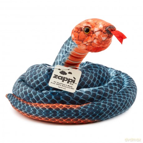Zappi Co Kids Stuffed Soft Cuddly Plush Snake Toy - Part of Safari Animals Collection: Realistic and Lifelike, Perfect for Kids (180 cm Length)(Blue Coral Snake)