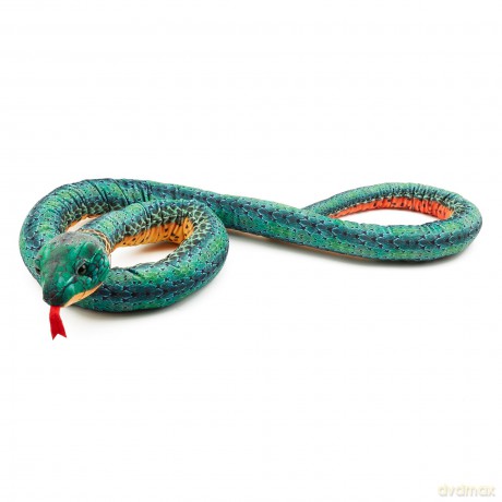 Zappi Co Kids Stuffed Soft Cuddly Plush Snake Toy - Part of Safari Animals Collection: Realistic and Lifelike, Perfect for Kids (180 cm Length)(Green Ring)