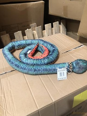Zappi Co Kids Stuffed Soft Cuddly Plush Snake Toy - Part of Safari Animals Collection: Realistic and Lifelike, Perfect for Kids (180 cm Length)(Green Ring)