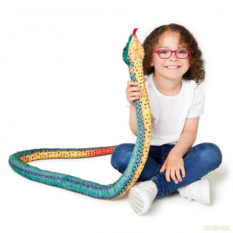 Zappi Co Kids Stuffed Soft Cuddly Plush Snake Toy - Part of Safari Animals Collection: Realistic and Lifelike, Perfect for Kids (180 cm Length)(Green Ring)