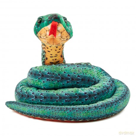 Zappi Co Kids Stuffed Soft Cuddly Plush Snake Toy - Part of Safari Animals Collection: Realistic and Lifelike, Perfect for Kids (180 cm Length)(Green Ring)