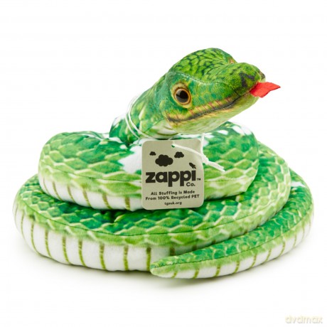Zappi Co Kids Stuffed Soft Cuddly Plush Snake Toy - Part of Safari Animals Collection: Realistic and Lifelike, Perfect for Kids (180 cm Length)(Green Tree python)