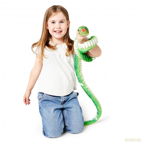 Zappi Co Kids Stuffed Soft Cuddly Plush Snake Toy - Part of Safari Animals Collection: Realistic and Lifelike, Perfect for Kids (180 cm Length)(Green Tree python)