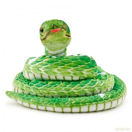 Zappi Co Kids Stuffed Soft Cuddly Plush Snake Toy - Part of Safari Animals Collection: Realistic and Lifelike, Perfect for Kids (180 cm Length)(Green Tree python)