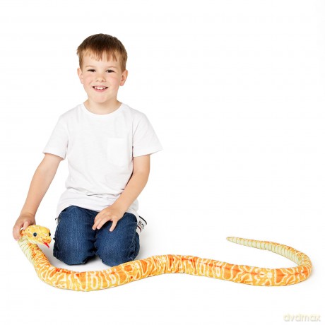 Zappi Co Kids Stuffed Soft Cuddly Plush Snake Toy - Part of Safari Animals Collection: Realistic and Lifelike, Perfect for Kids (180 cm Length)(Yellow Corn Snake)