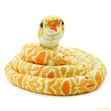 Zappi Co Kids Stuffed Soft Cuddly Plush Snake Toy - Part of Safari Animals Collection: Realistic and Lifelike, Perfect for Kids (180 cm Length)(Yellow Corn Snake)