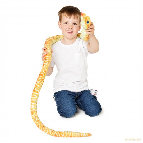 Zappi Co Kids Stuffed Soft Cuddly Plush Snake Toy - Part of Safari Animals Collection: Realistic and Lifelike, Perfect for Kids (180 cm Length)(Yellow Corn Snake)