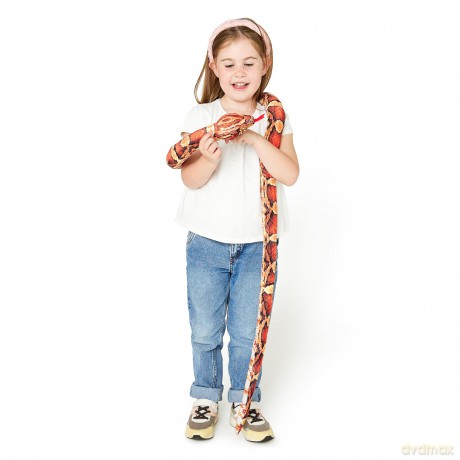 Zappi Co Kids Stuffed Soft Cuddly Plush Snake Toy - Part of Safari Animals Collection: Realistic and Lifelike, Perfect for Kids 180 cm Length(Orange/Black Corn Snake)