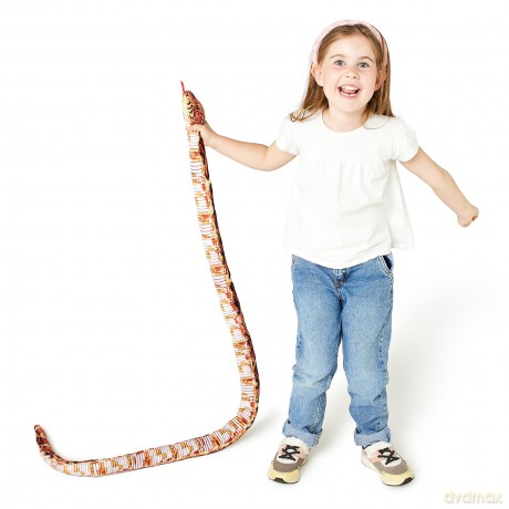 Zappi Co Kids Stuffed Soft Cuddly Plush Snake Toy - Part of Safari Animals Collection: Realistic and Lifelike, Perfect for Kids 180 cm Length(Orange/Black Corn Snake)