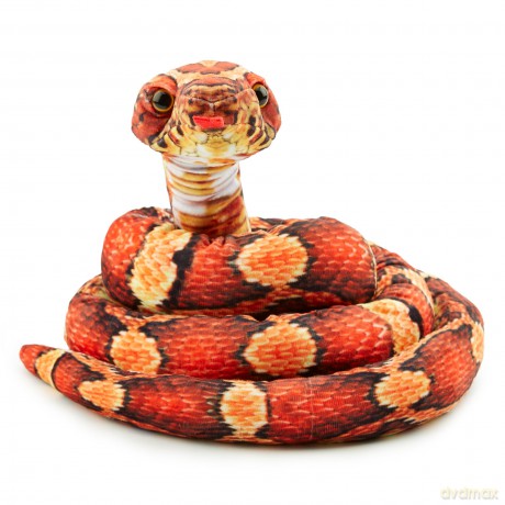 Zappi Co Kids Stuffed Soft Cuddly Plush Snake Toy - Part of Safari Animals Collection: Realistic and Lifelike, Perfect for Kids 180 cm Length(Orange/Black Corn Snake)