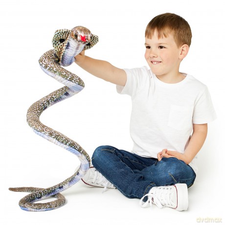Zappi Co Kids Stuffed Soft Cuddly Plush Snake Toy - Part of Safari Animals Collection: Realistic and Lifelike, Perfect for Kids(Cobra)