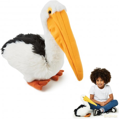 Zappi Co Pelican Plush Toy (29cm) - Soft, Cuddly Safari Animal, Eco-Friendly, Made from 100% Recycled Material, Ideal for Childrens Collection