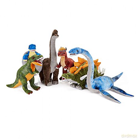 Zappi Co Plush Childrens Stuffed Soft Cuddly Plush Toy-Part of Safari Animals Collection, Perfect for Kids (33cm Depth)(Stegosaurus Dinosaur)