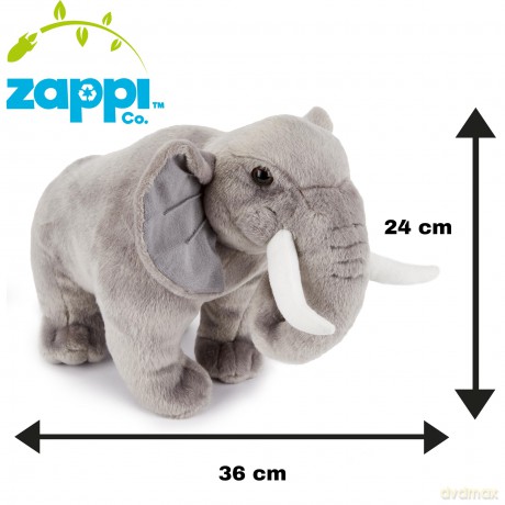 Zappi Co Plush Childrens Stuffed Soft Cuddly Plush Toy-Part of Safari Animals Collection, Perfect for Kids (36cm Depth)(Elephant)