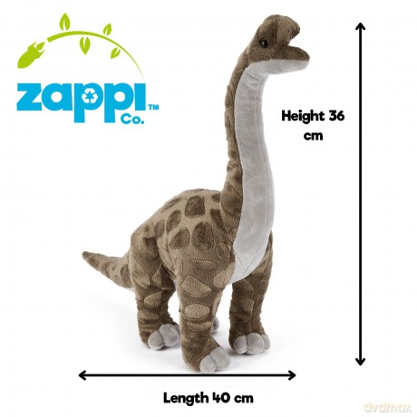 Zappi Co Plush Childrens Stuffed Soft Cuddly Plush Toy-Part of Safari Animals Collection, Perfect for Kids (40cm Depth)(Brachiosaurus Dinosaur)