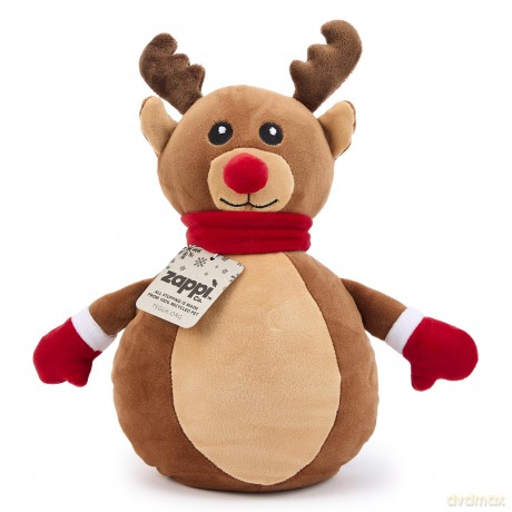 Zappi Co Reindeer Plush Toy - Soft and Cuddly Christmas Rudolph the Red-Nosed Decoration (25cm height), Perfect for Festive Decor, and Stocking Fillers