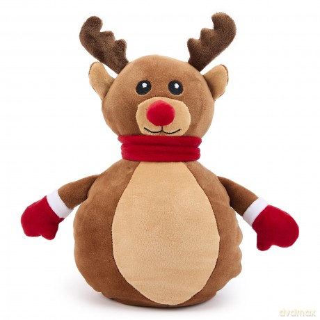 Zappi Co Reindeer Plush Toy - Soft and Cuddly Christmas Rudolph the Red-Nosed Decoration (25cm height), Perfect for Festive Decor, and Stocking Fillers