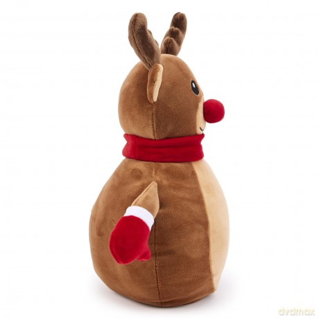 Zappi Co Reindeer Plush Toy - Soft and Cuddly Christmas Rudolph the Red-Nosed Decoration (25cm height), Perfect for Festive Decor, and Stocking Fillers