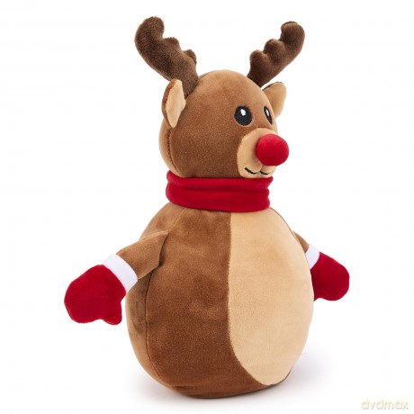Zappi Co Reindeer Plush Toy - Soft and Cuddly Christmas Rudolph the Red-Nosed Decoration (25cm height), Perfect for Festive Decor, and Stocking Fillers