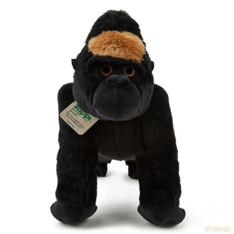Zappi Co Silverback Gorilla Plush Toy (32cm) - Mighty, Gentle Jungle Plush, Eco-Friendly, Hit with Young Animal Enthusiasts, 100% Recycled