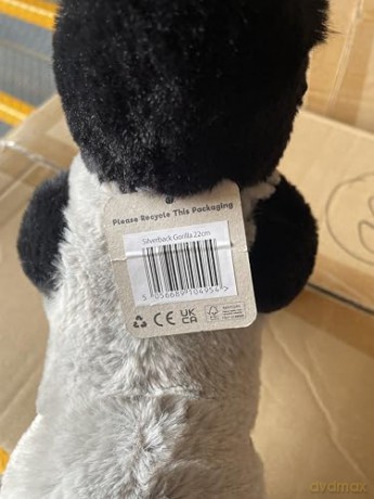 Zappi Co Silverback Gorilla Plush Toy (32cm) - Mighty, Gentle Jungle Plush, Eco-Friendly, Hit with Young Animal Enthusiasts, 100% Recycled