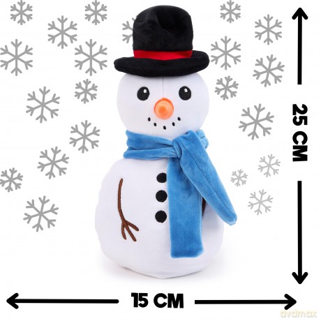 Zappi Co Snowman Plush Toy - Soft and Cuddly Christmas Snowman Frosty Decoration (25cm height), Perfect for Festive Decor, and Stocking Fillers