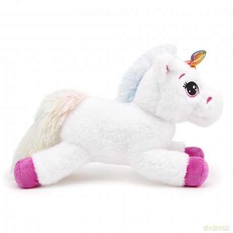 Zappi Co Ultra Soft Pink White Unicorn Plush Toy (36cm Length) - 100% Recycled, Eco-Friendly, Newborn Gift, Realistic Lifelike